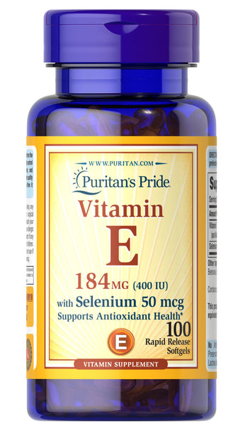 Vitamin E-400 IU with Selenium 50mcg 100 softgels