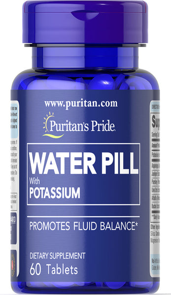 PURITAN'S PRIDE Water Pill, 60 TABLETS Bottle, with Potassium (K)