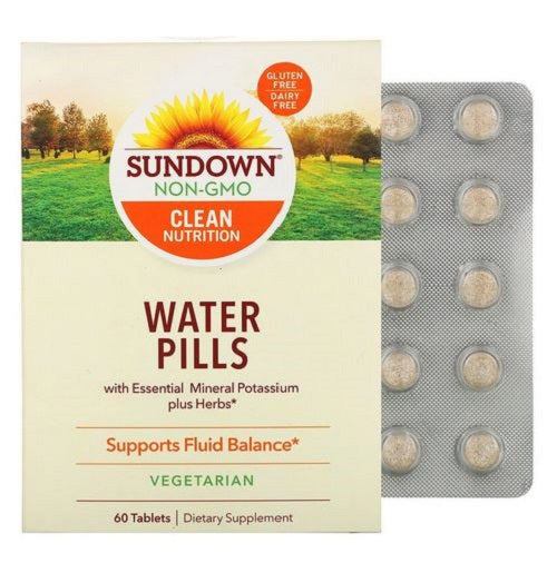 SUNDOWN Water Pills 60 TABLETS, NON-GMO VEGETARIAN