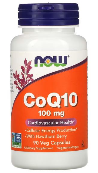 NOW FOODS CoQ10 with Hawthorn Berry, 100mg, 90 Veg Capsules