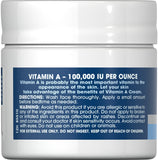 PURITAN'S PRIDE Retinol Cream (Vitamin A 100,000 IU Per Ounce) 2oz (56g) TUB